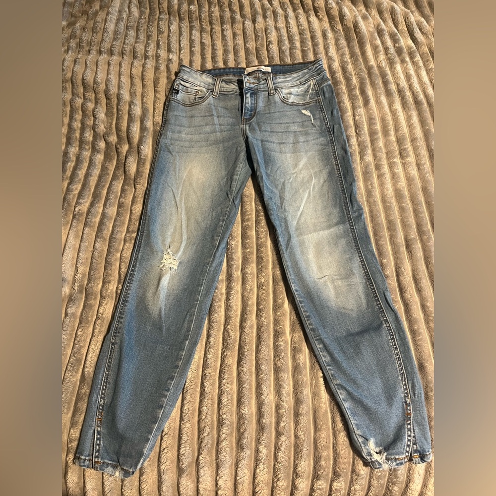 KanCan Blue Skinny Jeans with Natural Distressing